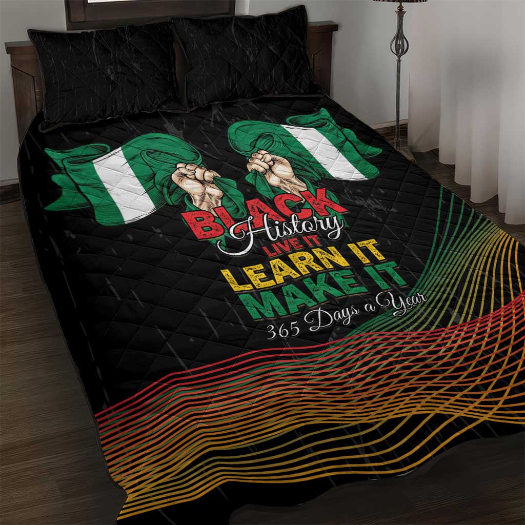 Nigeria Black History Month Quilt Bed Set Live It Learn It Make It - African Pride