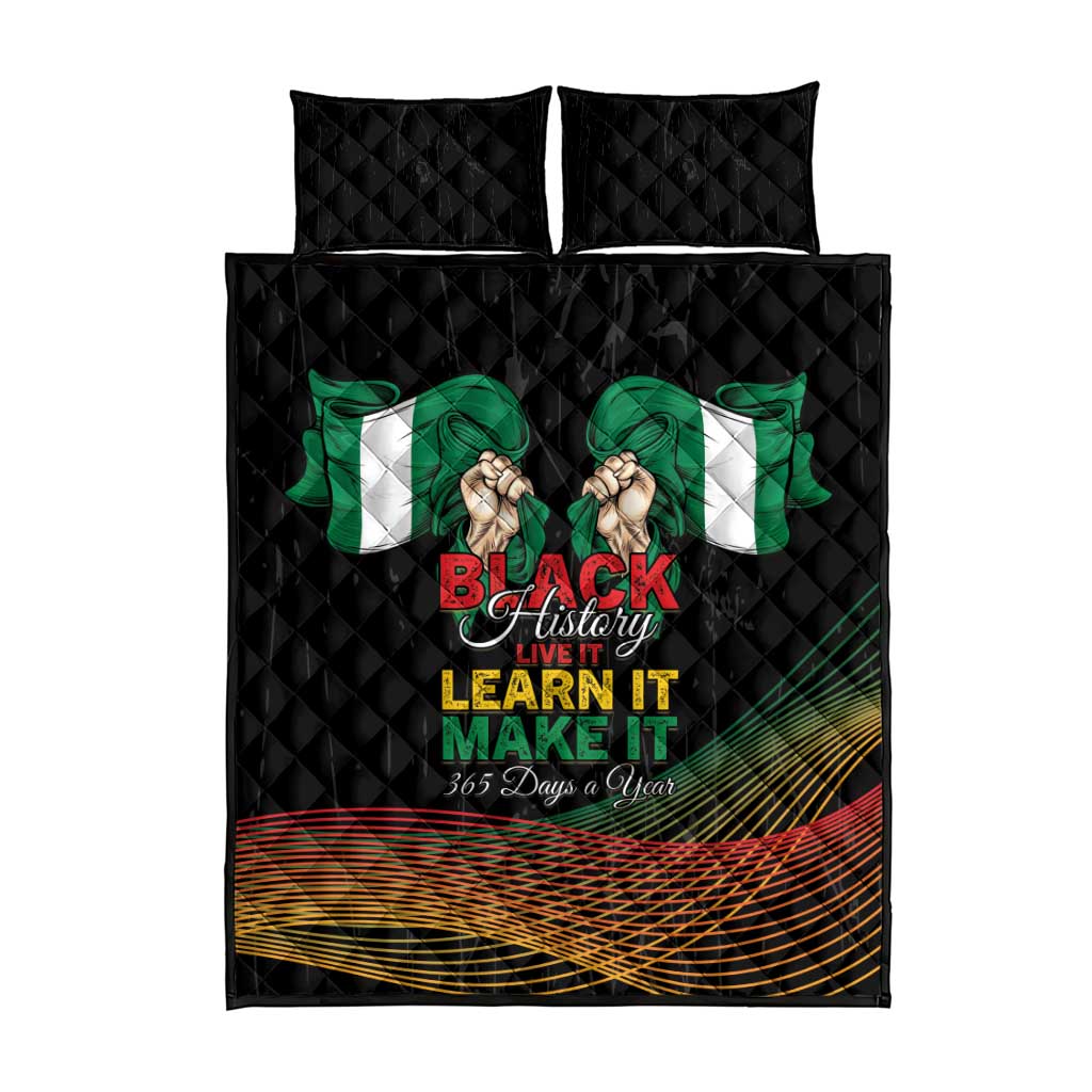 Nigeria Black History Month Quilt Bed Set Live It Learn It Make It - African Pride