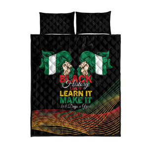 Nigeria Black History Month Quilt Bed Set Live It Learn It Make It - African Pride
