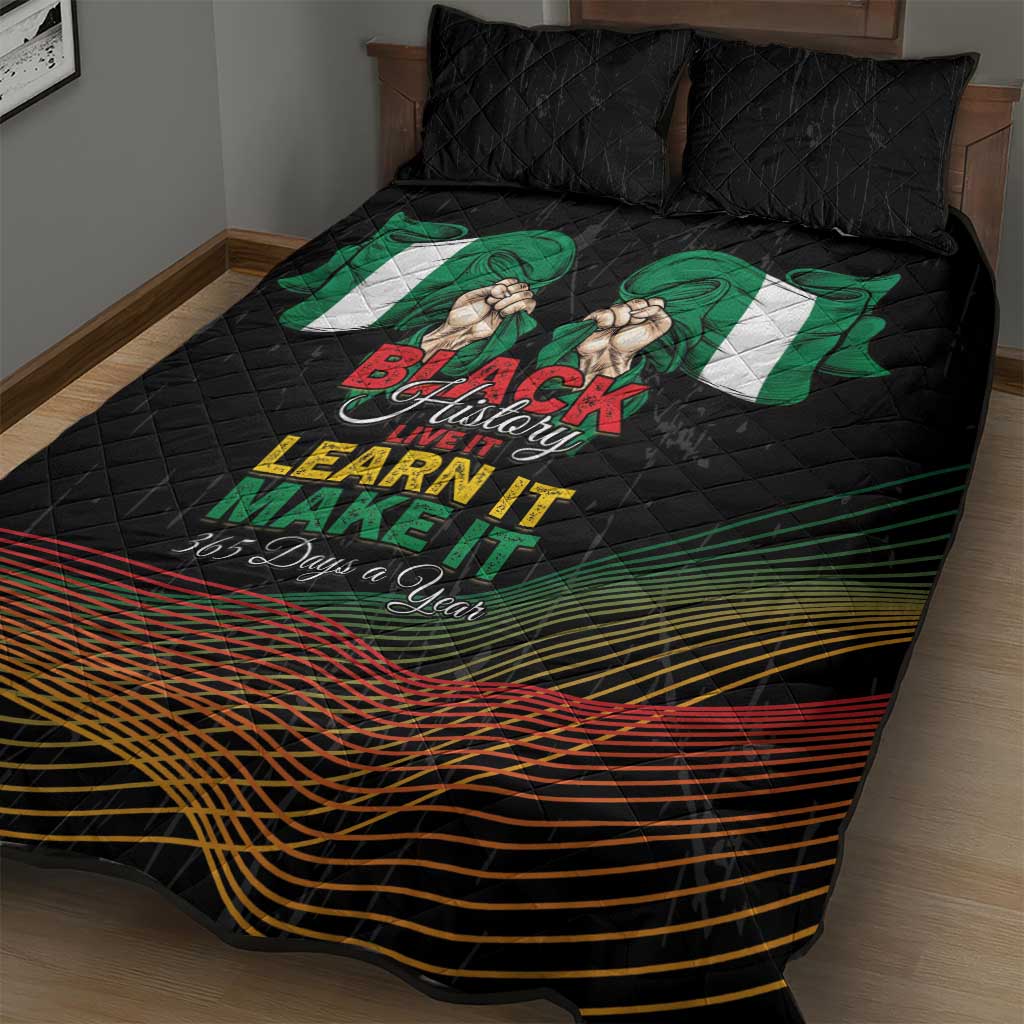 Nigeria Black History Month Quilt Bed Set Live It Learn It Make It - African Pride