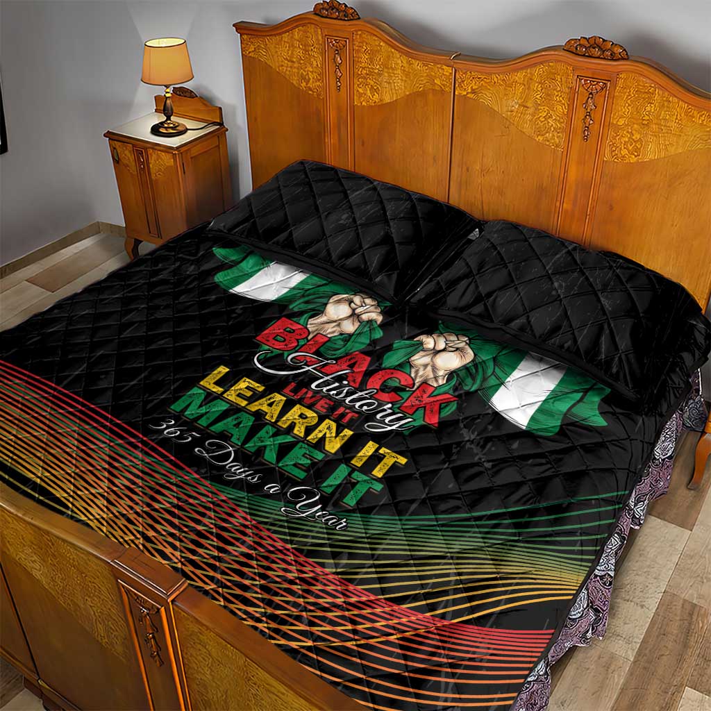 Nigeria Black History Month Quilt Bed Set Live It Learn It Make It - African Pride
