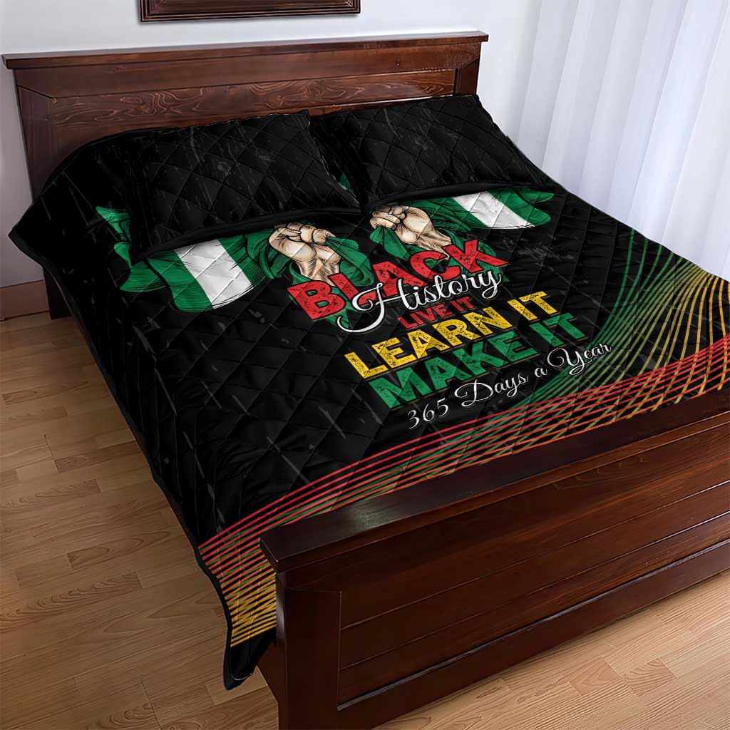 Nigeria Black History Month Quilt Bed Set Live It Learn It Make It - African Pride