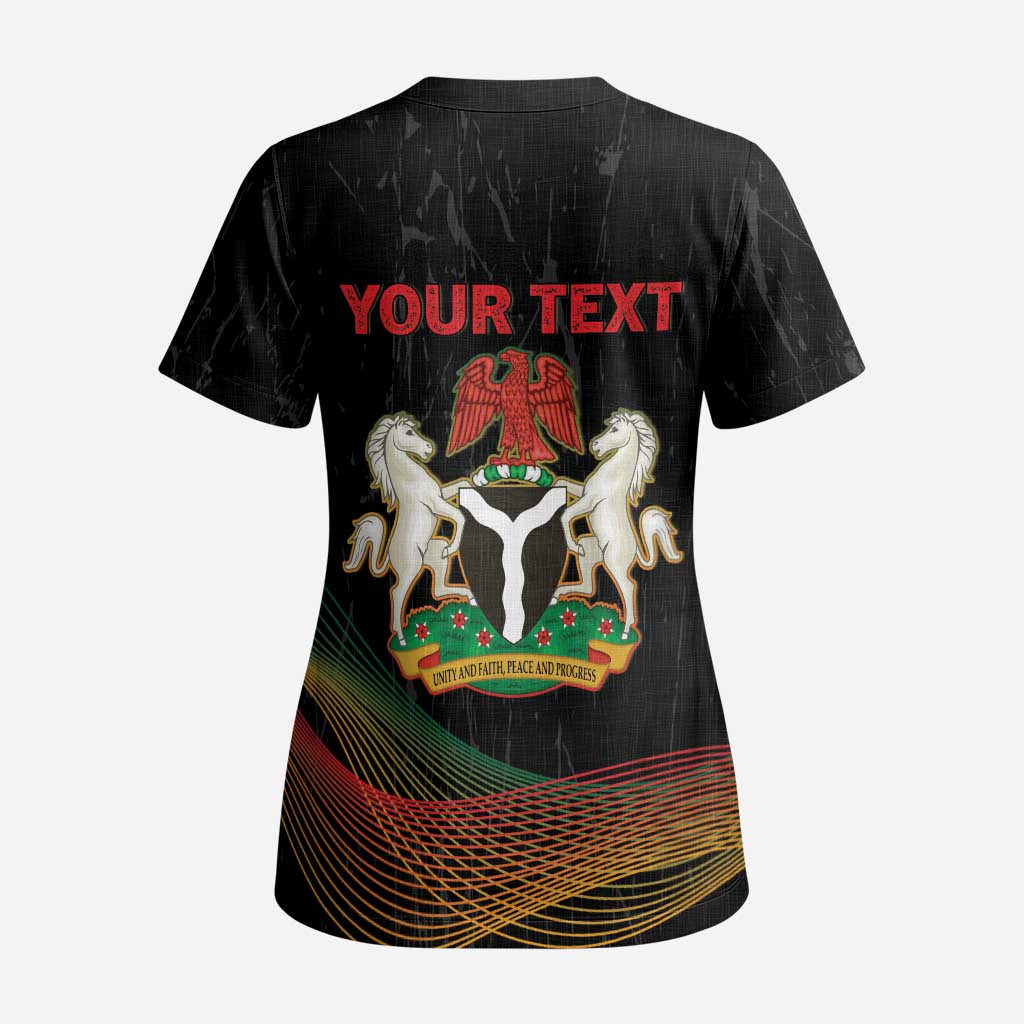 Personalized Nigeria Black History Month Scrub Top Live It Learn It Make It - African Pride