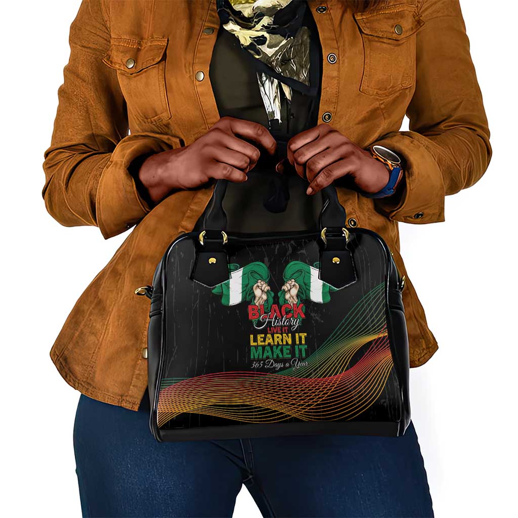 Nigeria Black History Month Shoulder Handbag Live It Learn It Make It - African Pride