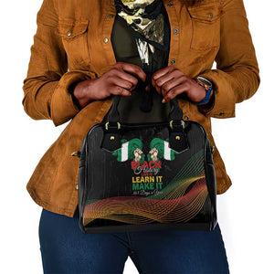 Nigeria Black History Month Shoulder Handbag Live It Learn It Make It - African Pride