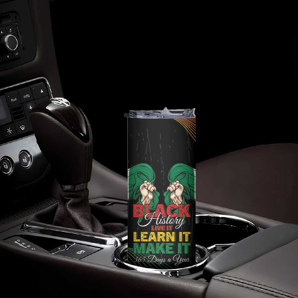 Personalized Nigeria Black History Month Skinny Tumbler Live It Learn It Make It - African Pride