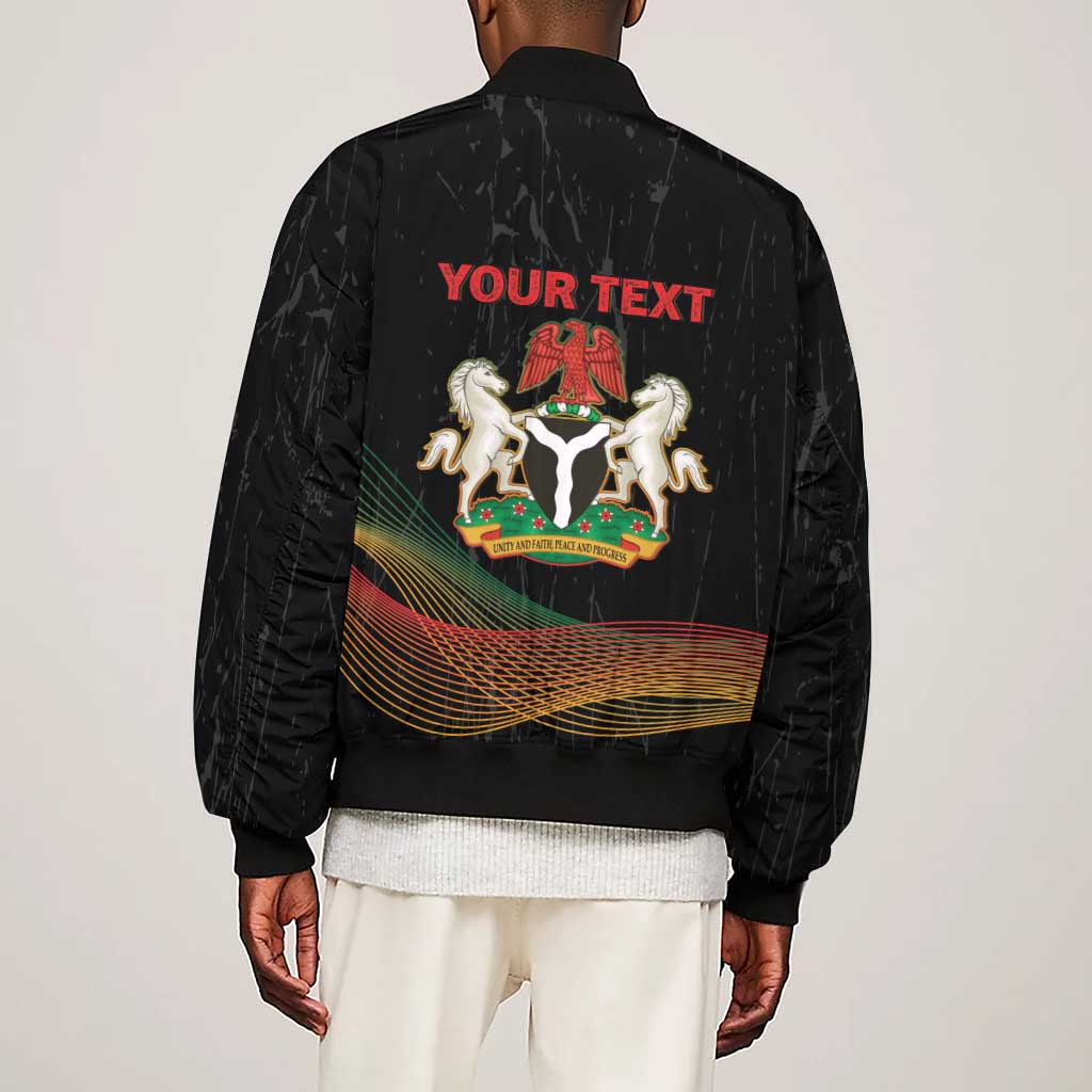 Personalized Nigeria Black History Month Sleeve Zip Bomber Jacket Live It Learn It Make It - African Pride