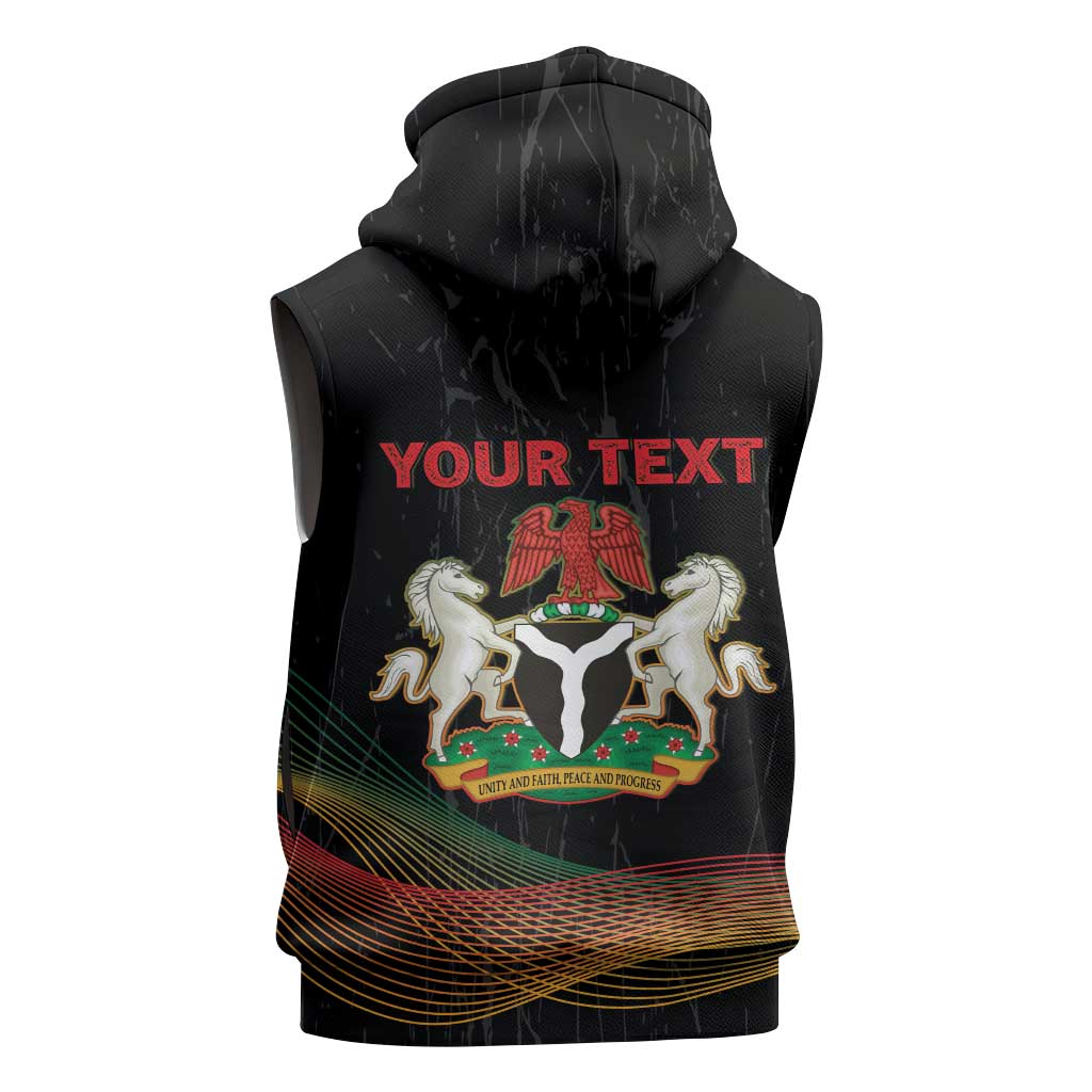 Personalized Nigeria Black History Month Sleeveless Hoodie Live It Learn It Make It - African Pride