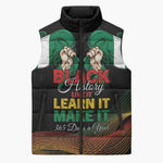 Personalized Nigeria Black History Month Sleeveless Puffer Jacket Live It Learn It Make It - African Pride