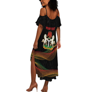 Personalized Nigeria Black History Month Summer Maxi Dress Live It Learn It Make It - African Pride