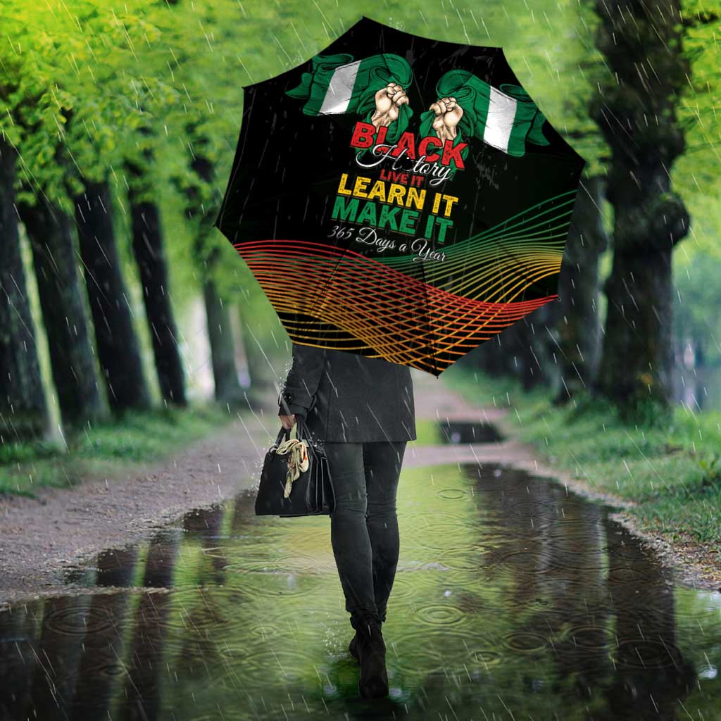Nigeria Black History Month Umbrella Live It Learn It Make It - African Pride