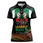 Personalized Nigeria Black History Month Women Polo Shirt Live It Learn It Make It - African Pride