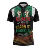 Personalized Nigeria Black History Month Zipper Polo Shirt Live It Learn It Make It - African Pride
