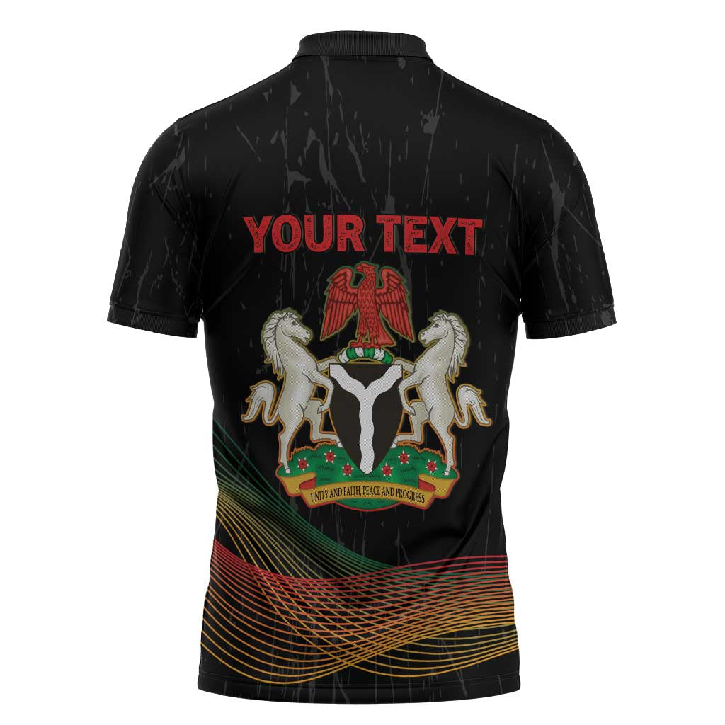 Personalized Nigeria Black History Month Zipper Polo Shirt Live It Learn It Make It - African Pride