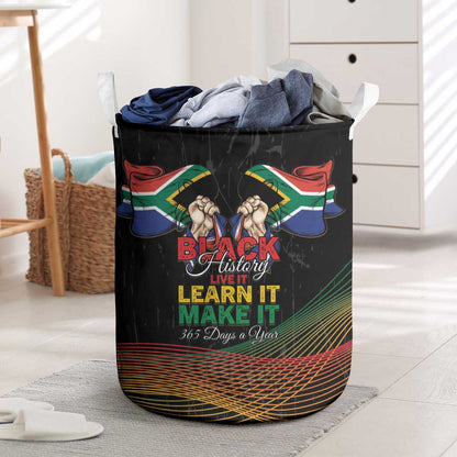 South Africa Black History Month Laundry Basket Live It Learn It Make It - African Pride
