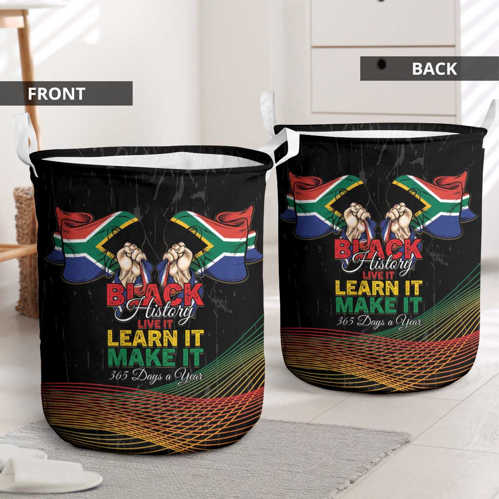 South Africa Black History Month Laundry Basket Live It Learn It Make It - African Pride
