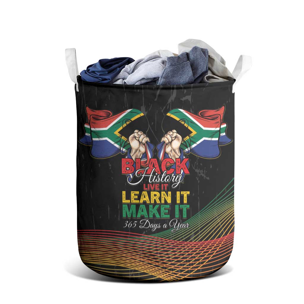 South Africa Black History Month Laundry Basket Live It Learn It Make It - African Pride