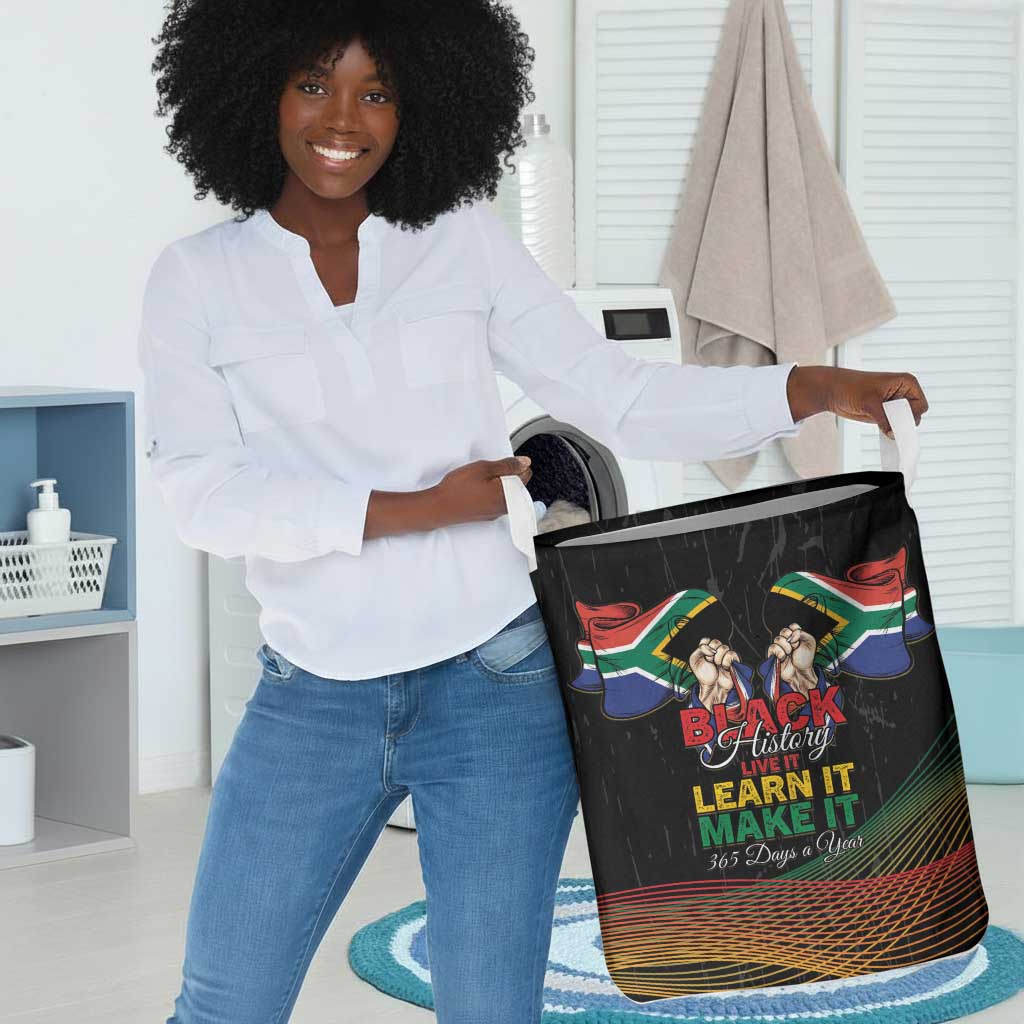 South Africa Black History Month Laundry Basket Live It Learn It Make It - African Pride
