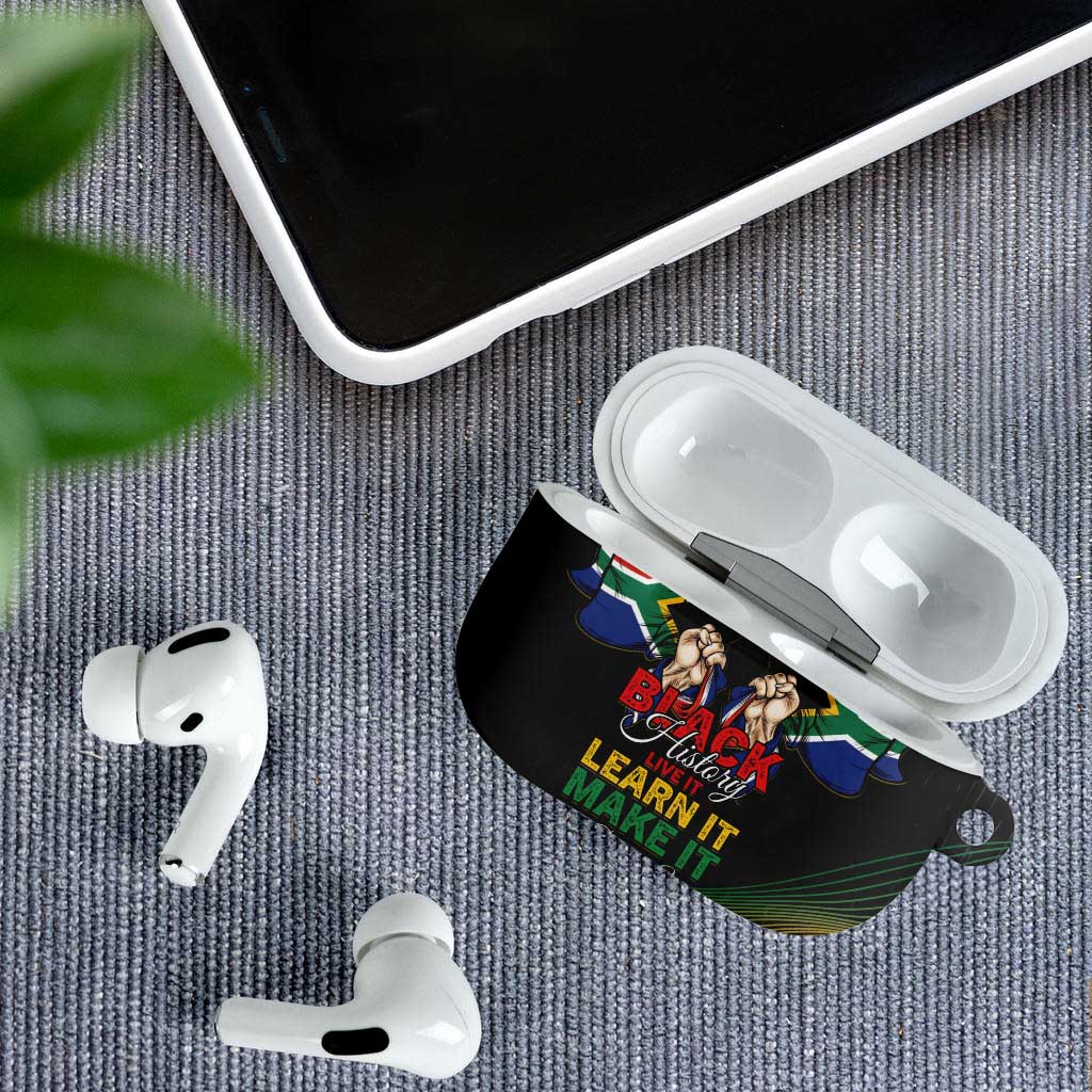 South Africa Black History Month AirPods Case Live It Learn It Make It - African Pride