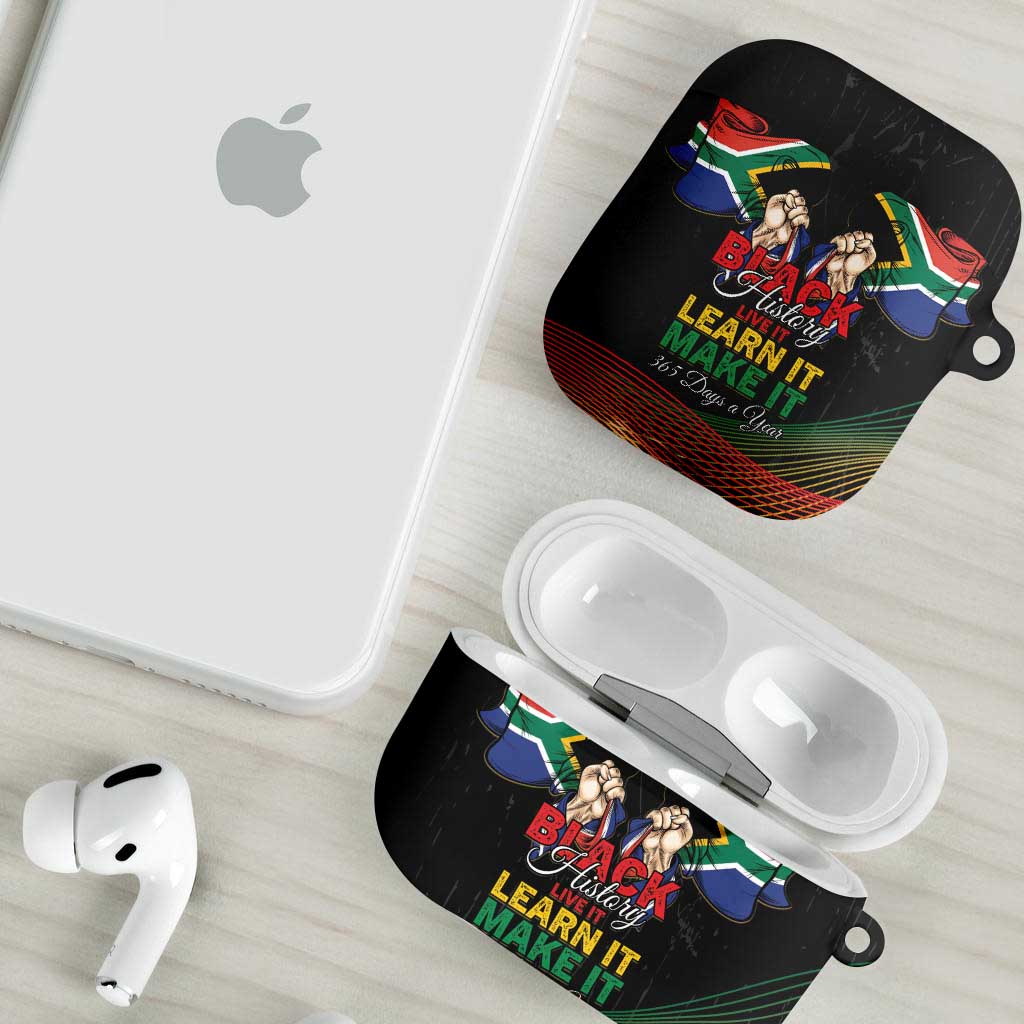 South Africa Black History Month AirPods Case Live It Learn It Make It - African Pride