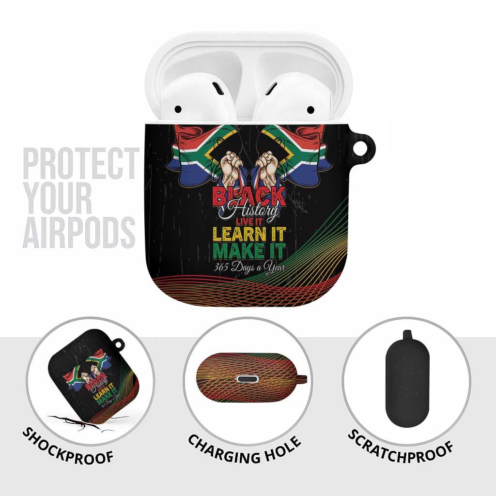 South Africa Black History Month AirPods Case Live It Learn It Make It - African Pride
