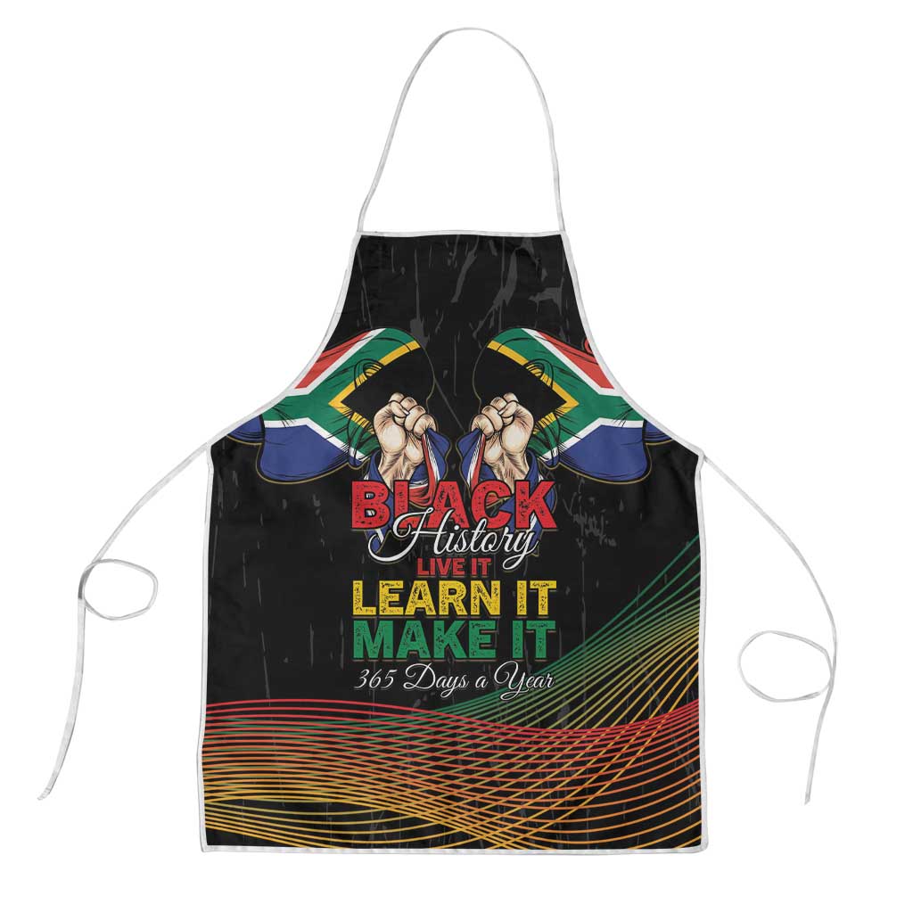 South Africa Black History Month Apron Live It Learn It Make It - African Pride