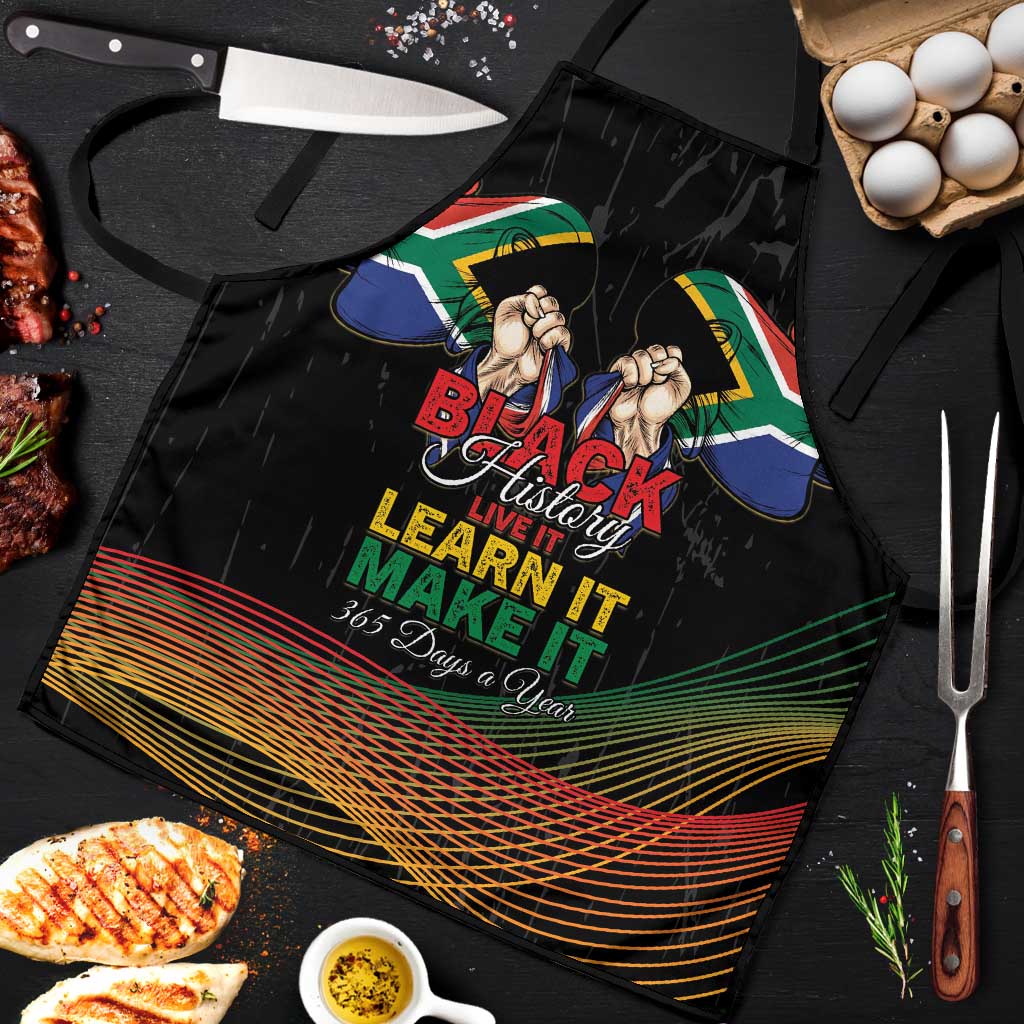 South Africa Black History Month Apron Live It Learn It Make It - African Pride