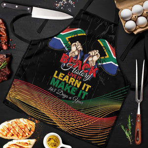 South Africa Black History Month Apron Live It Learn It Make It - African Pride
