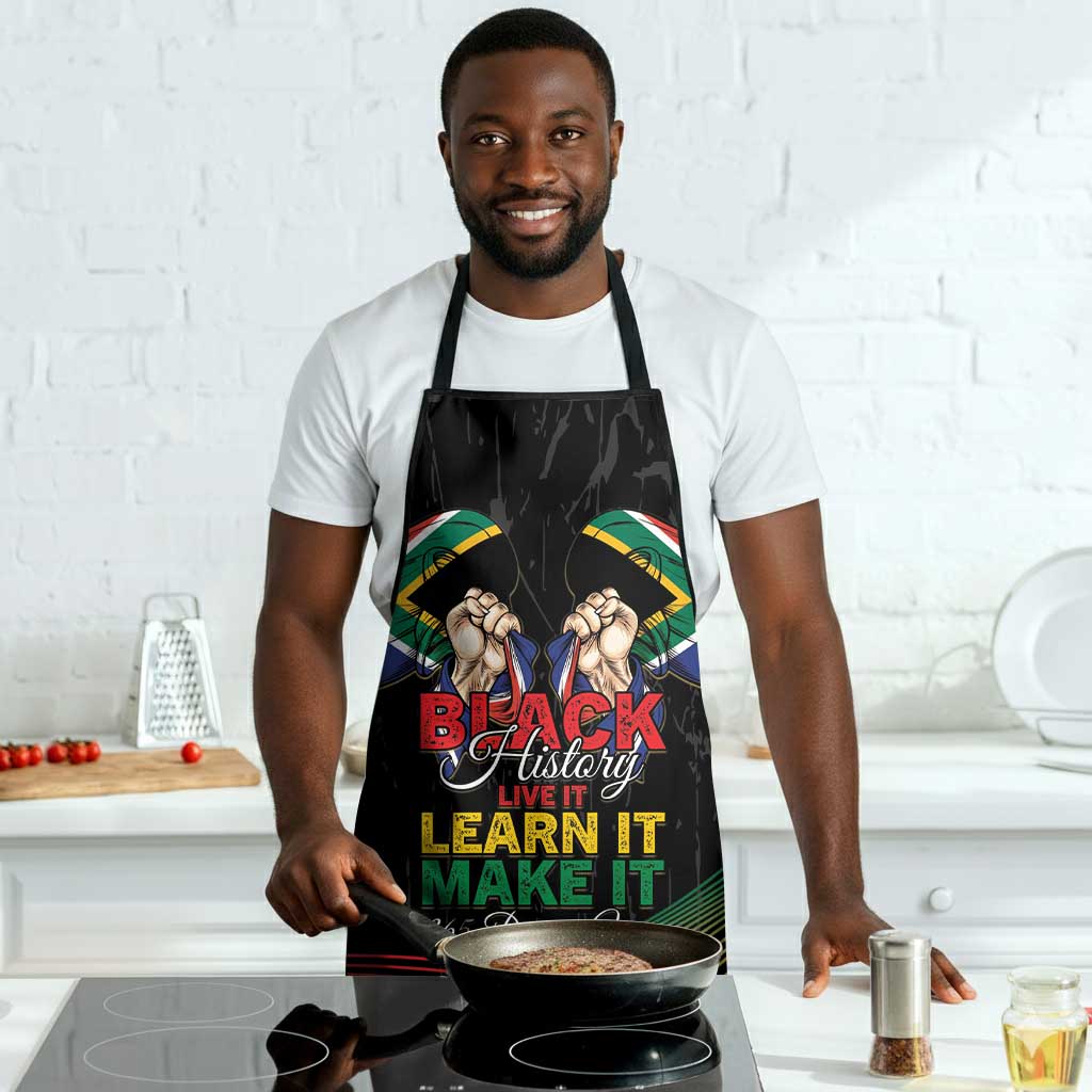 South Africa Black History Month Apron Live It Learn It Make It - African Pride
