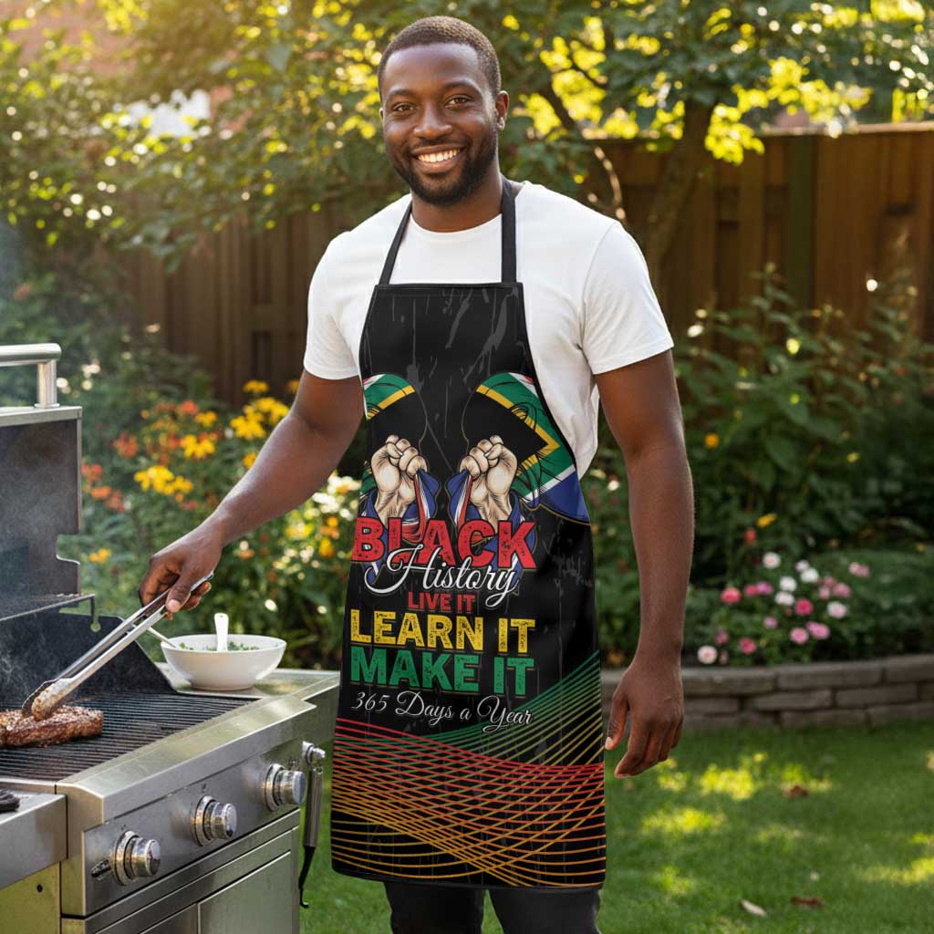 South Africa Black History Month Apron Live It Learn It Make It - African Pride