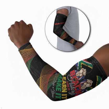 Personalized South Africa Black History Month Arm Sleeves Live It Learn It Make It - African Pride