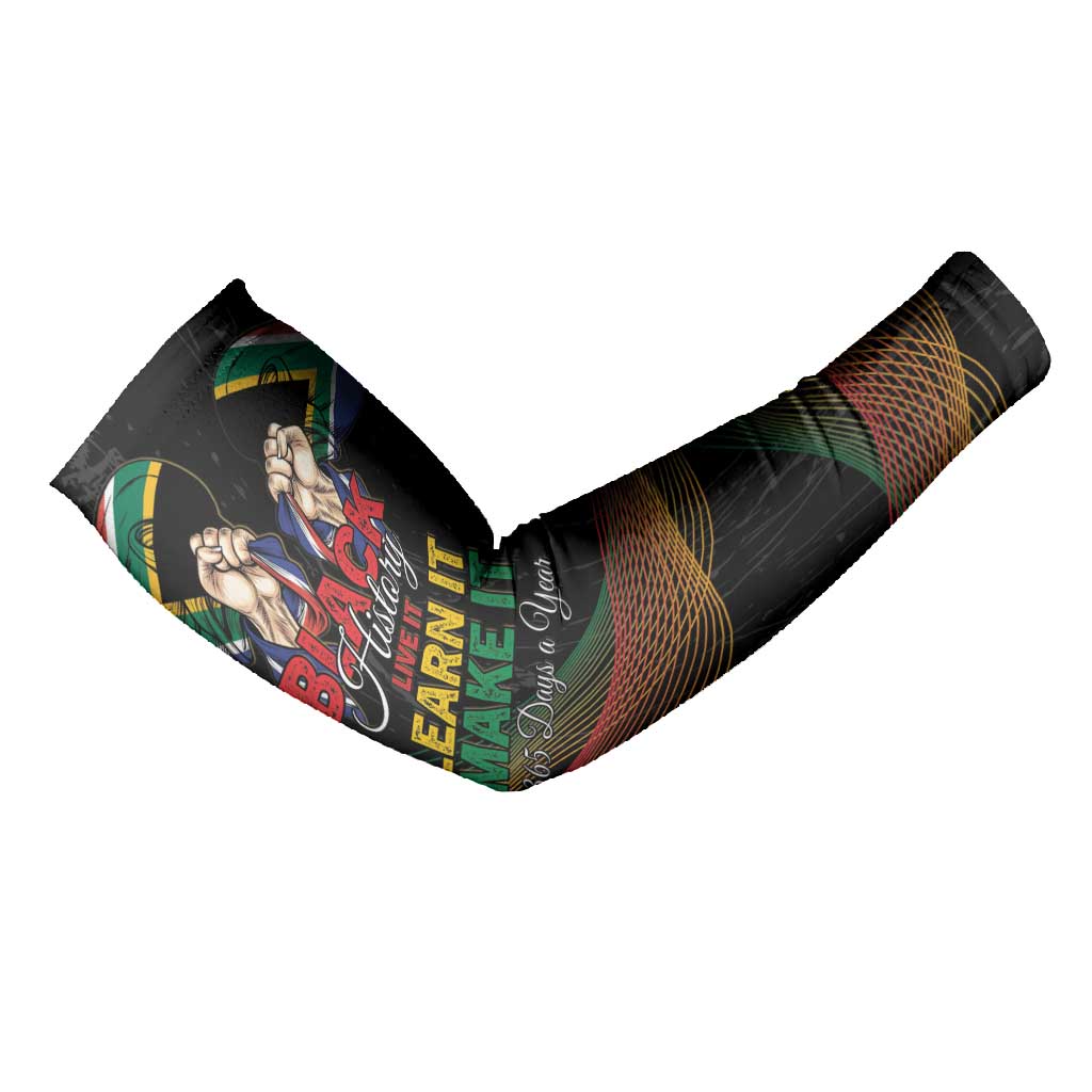 Personalized South Africa Black History Month Arm Sleeves Live It Learn It Make It - African Pride