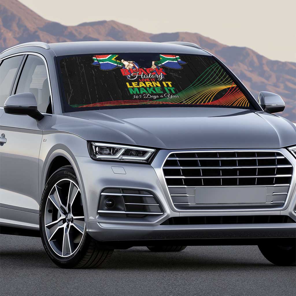 South Africa Black History Month Auto Sun Shade Live It Learn It Make It - African Pride