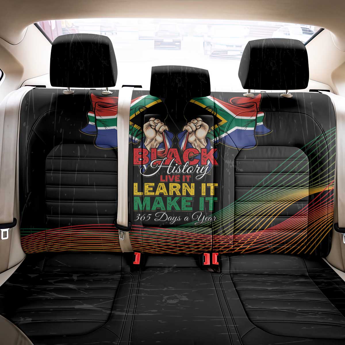 South Africa Black History Month Back Car Seat Cover Live It Learn It Make It - African Pride