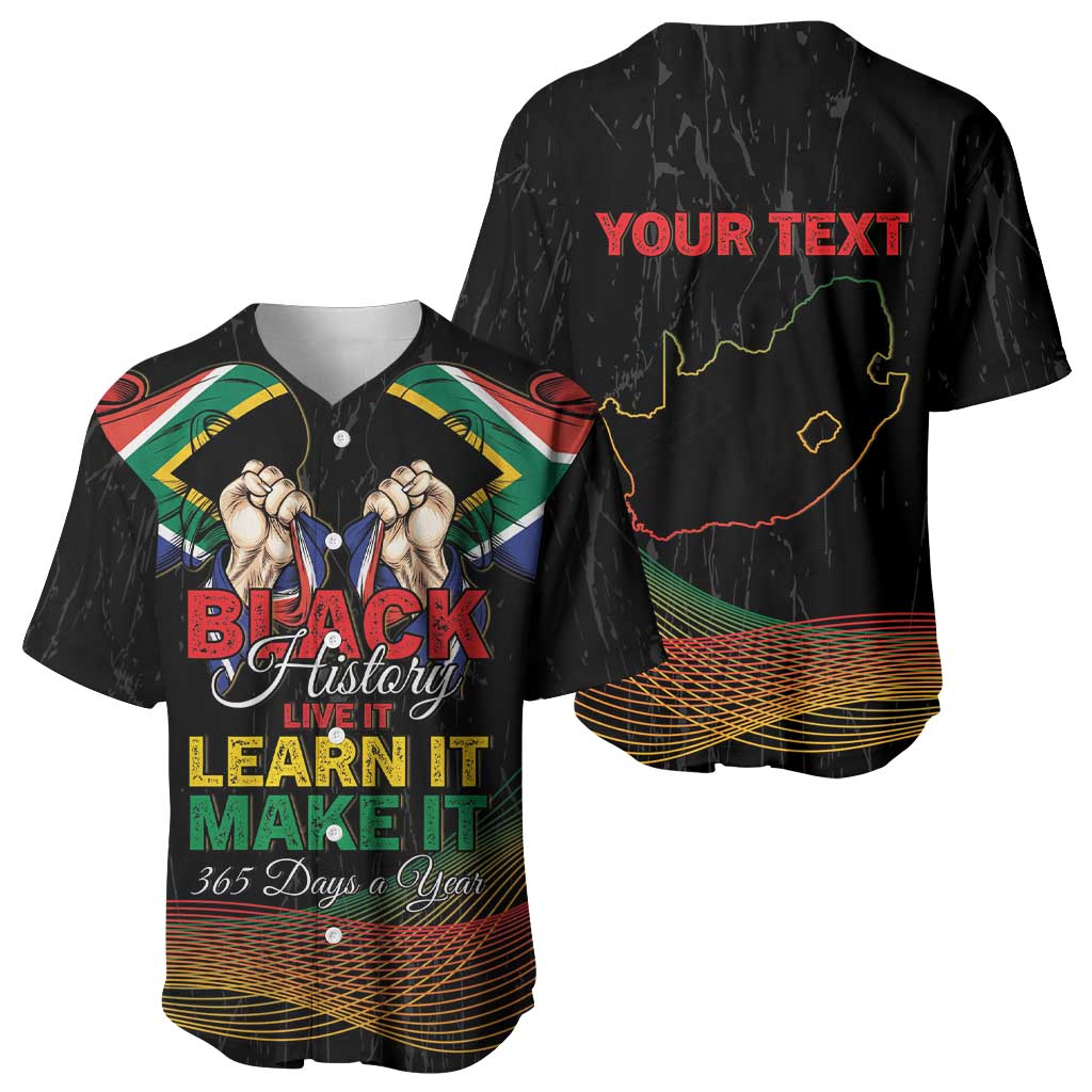 Personalized South Africa Black History Month Baseball Jersey Live It Learn It Make It - African Pride