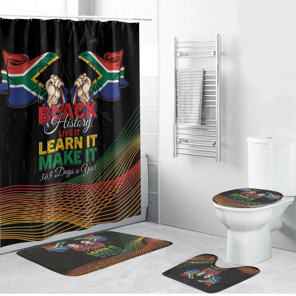 South Africa Black History Month Bathroom Set Live It Learn It Make It - African Pride