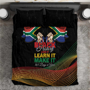 South Africa Black History Month Bedding Set Live It Learn It Make It - African Pride