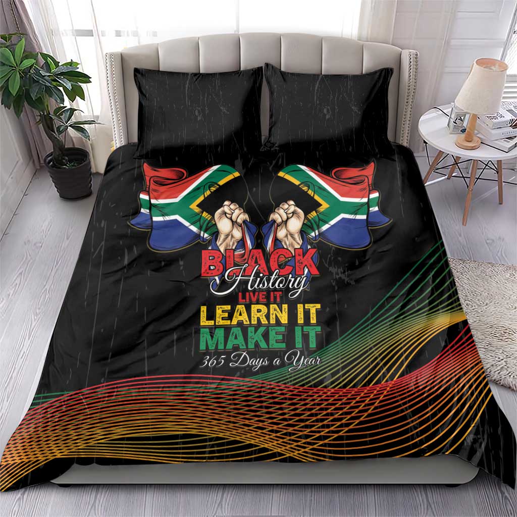 South Africa Black History Month Bedding Set Live It Learn It Make It - African Pride