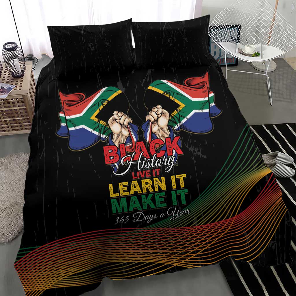 South Africa Black History Month Bedding Set Live It Learn It Make It - African Pride