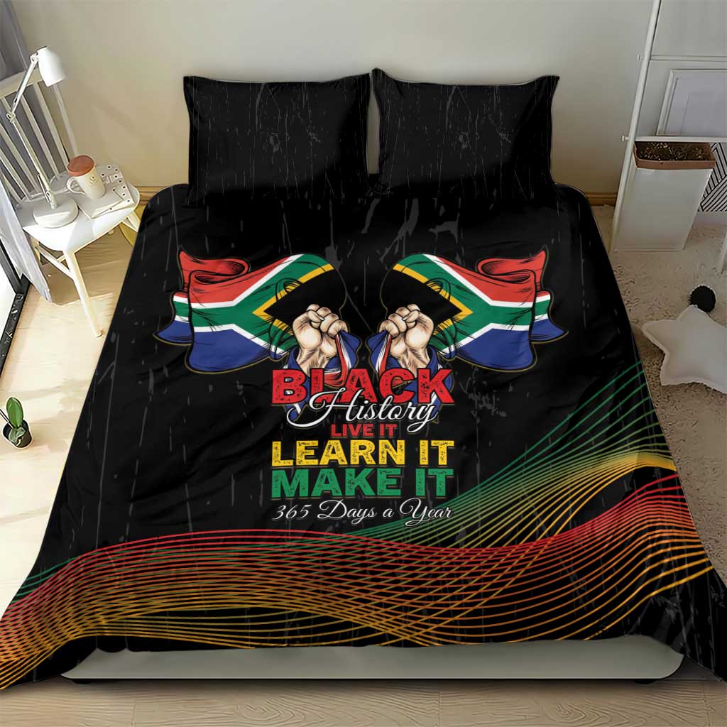 South Africa Black History Month Bedding Set Live It Learn It Make It - African Pride