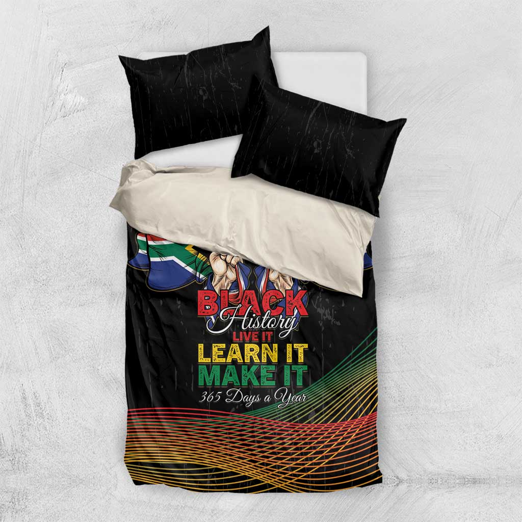 South Africa Black History Month Bedding Set Live It Learn It Make It - African Pride
