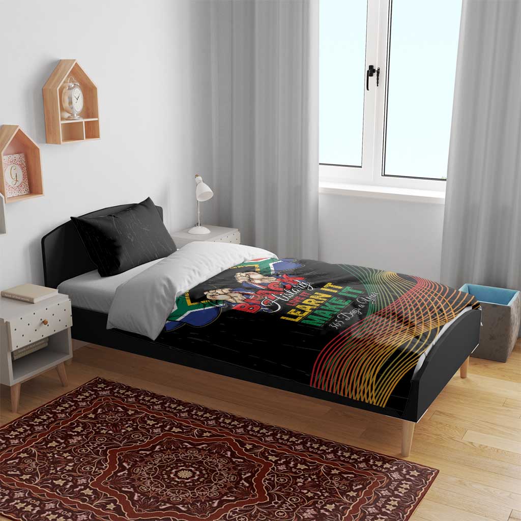 South Africa Black History Month Bedding Set Live It Learn It Make It - African Pride