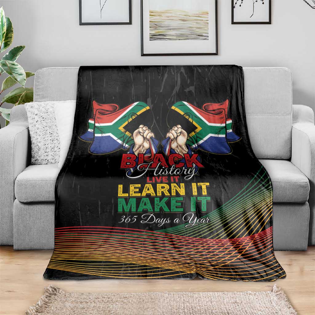 South Africa Black History Month Blanket Live It Learn It Make It - African Pride