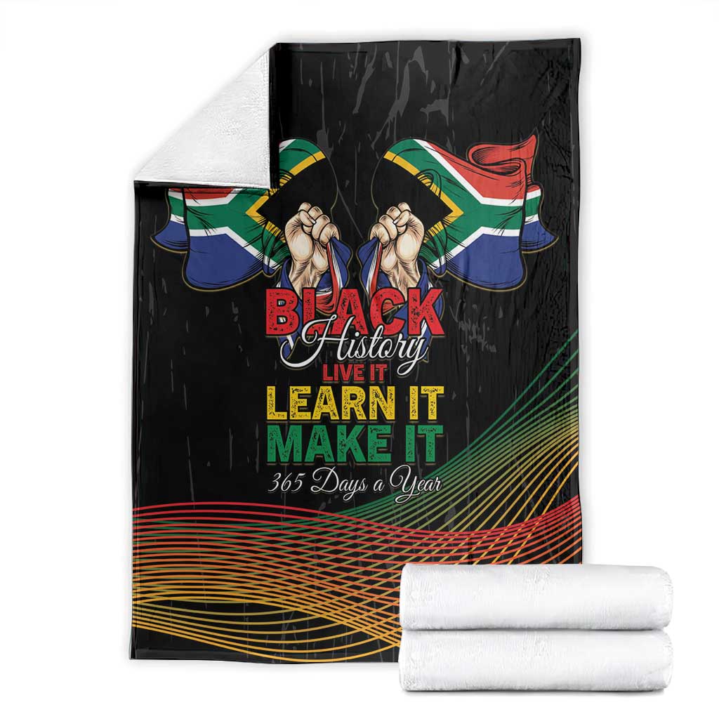 South Africa Black History Month Blanket Live It Learn It Make It - African Pride