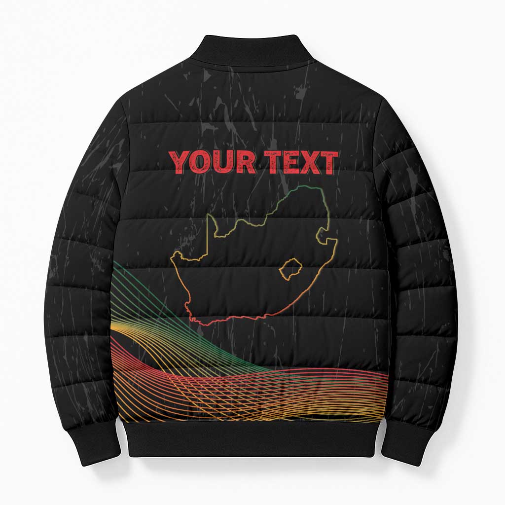 Personalized South Africa Black History Month Bomber Puffer Jacket Live It Learn It Make It - African Pride
