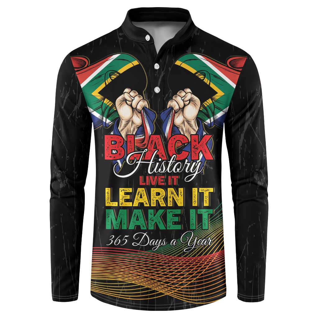 Personalized South Africa Black History Month Button Sweatshirt Live It Learn It Make It