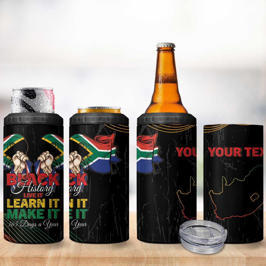Personalized South Africa Black History Month 4 in 1 Can Cooler Tumbler Live It Learn It Make It - African Pride