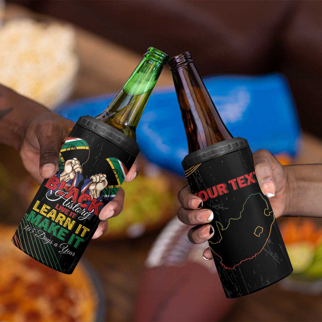 Personalized South Africa Black History Month 4 in 1 Can Cooler Tumbler Live It Learn It Make It - African Pride