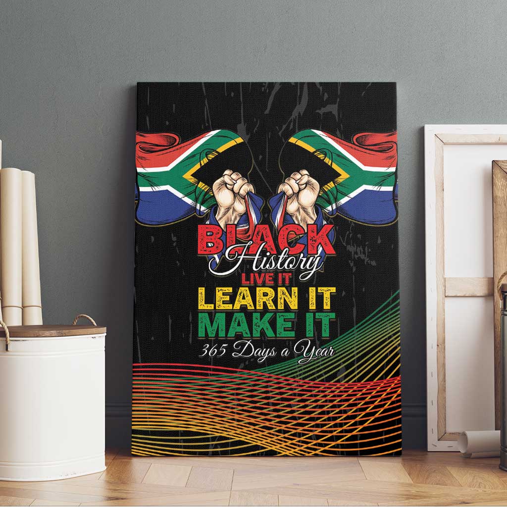 South Africa Black History Month Canvas Wall Art Live It Learn It Make It - African Pride