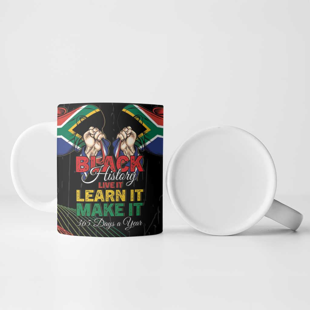 Personalized South Africa Black History Month Ceramic Mug Live It Learn It Make It - African Pride